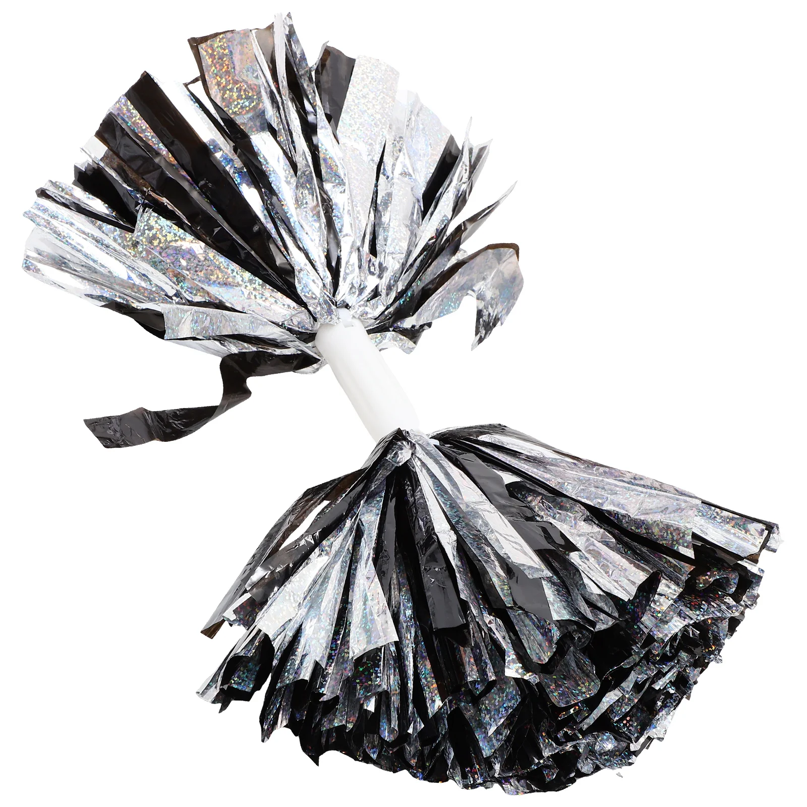 

Cheering Pompoms 6 Inch Silver Reusable Lightweight Portable Props for Children Adults Team Sports Events