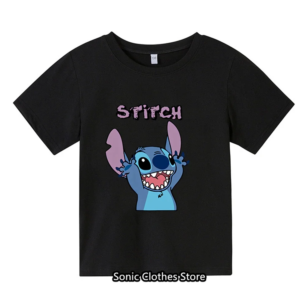 Lilo & Stitch Cartoon T-Shirt infantil, Anime Kids Summer Fashion, Meninos, Meninas, Homens, Mulheres, Manga curta, Múltiplo, Novo