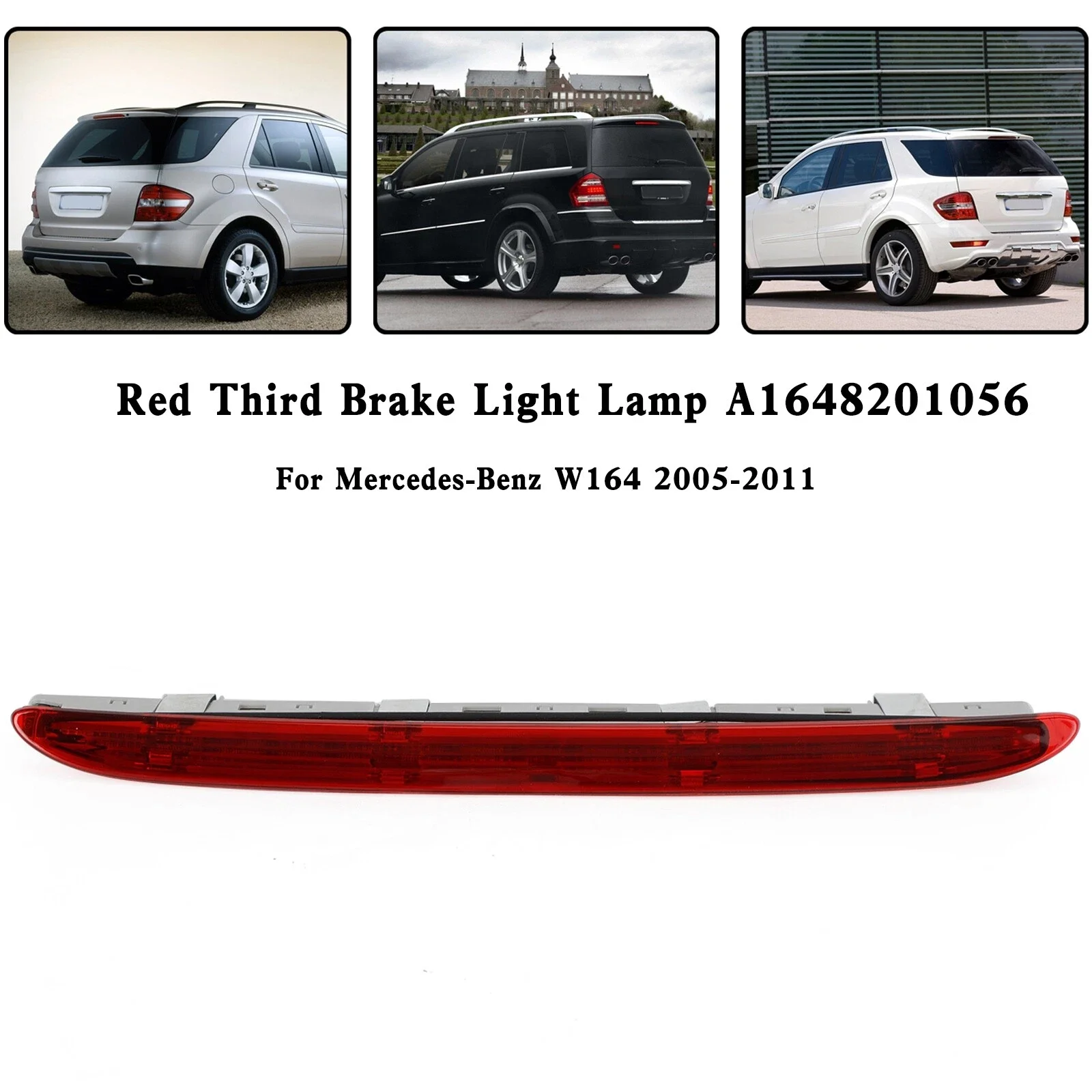 Red Lens LED High Level Third Brake Stop Light For Mercedes Benz W164 ML Class ML320 ML350 ML500 ML550 ML63 AMG 2005-2011