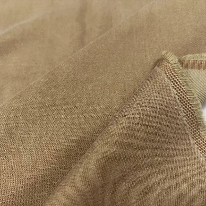 L100XW150CM Yarn Dyed Denim Fabric Camel Solid Twill Soft Durable Spring Autumn Jacket Pants Skirt Bag DIY Sewing Accessories