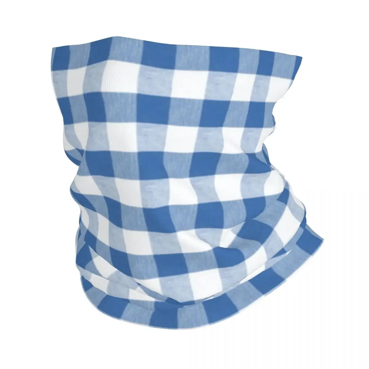 Plaid Nebulas Blue Gingham Bandana Neck Cover Printed Grid Balaclavas Wrap Scarf Warm Headband Hiking Unisex Adult Winter