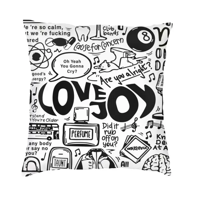 Luxury Lovejoy Band Doodle Cushion Cover 45x45cm Soft Rock Music Throw Pillow Case for Car Square Pillowcase Home Decorative