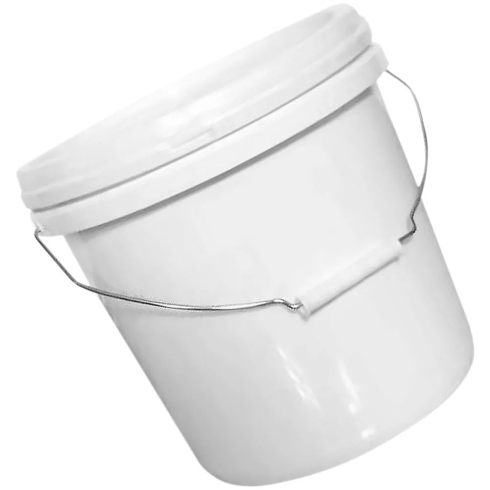 Plastic Barrel Small Bucket with Handle Water Thickened Cover Screw Cap for Dormitory Wash Beach Sand Cleaning Buckets Empty