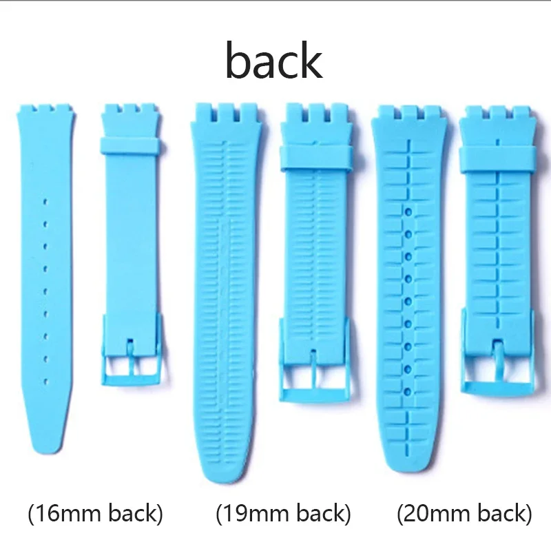 Waterproof Silicone Watchband for Swatch Soft Rubber Bracelet Men Women Replacement Wristband 16/17/19/20mm Strap Accessories