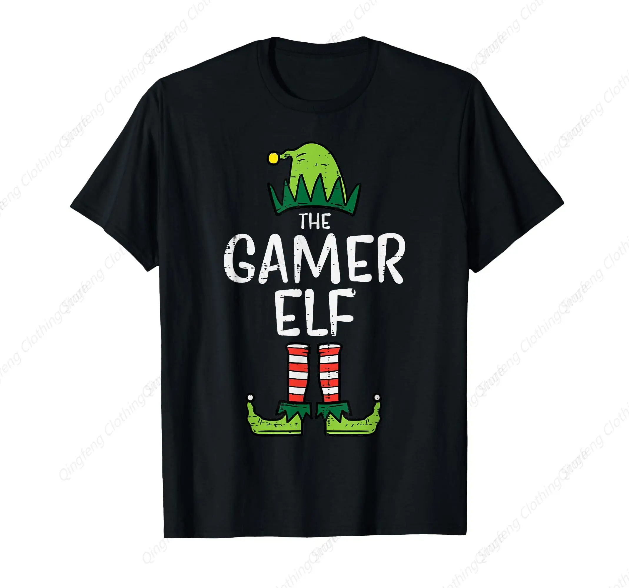 Gamer Elf Xmas Christmas Family Boys Men Kids Girls Youth T-Shirt