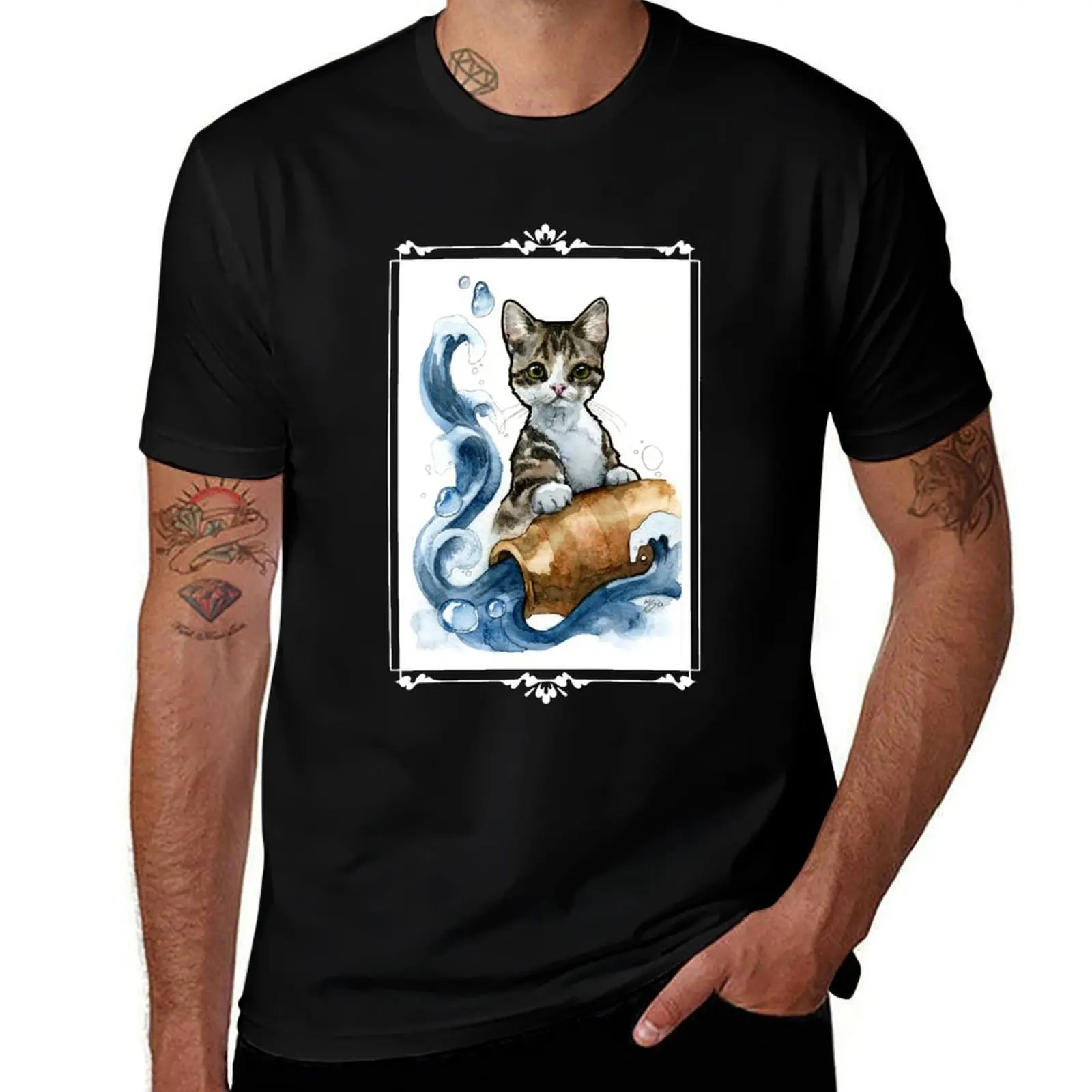 

Aquarius Cat T-Shirt summer clothes designer shirts graphics mens workout shirts