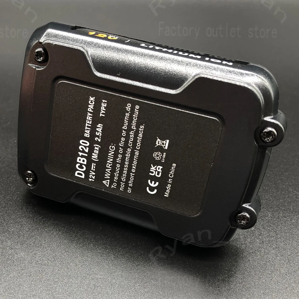 12V 2.5Ah DCB120 Battery Replacement - Compatible with Dewalt 12V Lithium Ion Max Power Tools DCB120 DCB121 DCB127