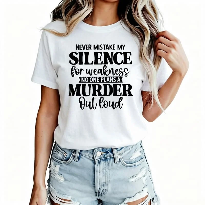 Never Mistake Women's T-Shirt 100% Cotton Funny Graphic Short Sleeve Tee Novelty Shirt Casual Crew Neck Top S-5Xl