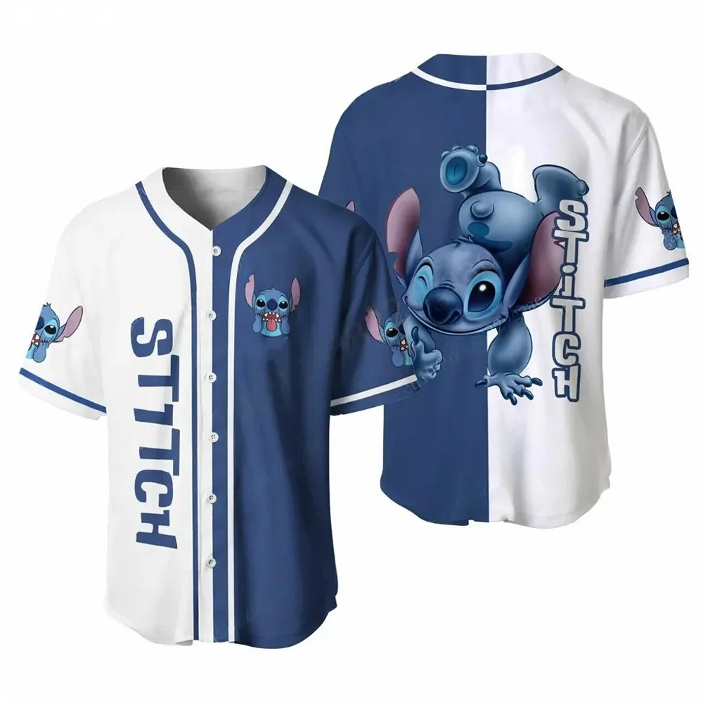 New 2024 Summer Stitch Baseball Jersey Kids Boys Girls Women Men Button Up Shirt