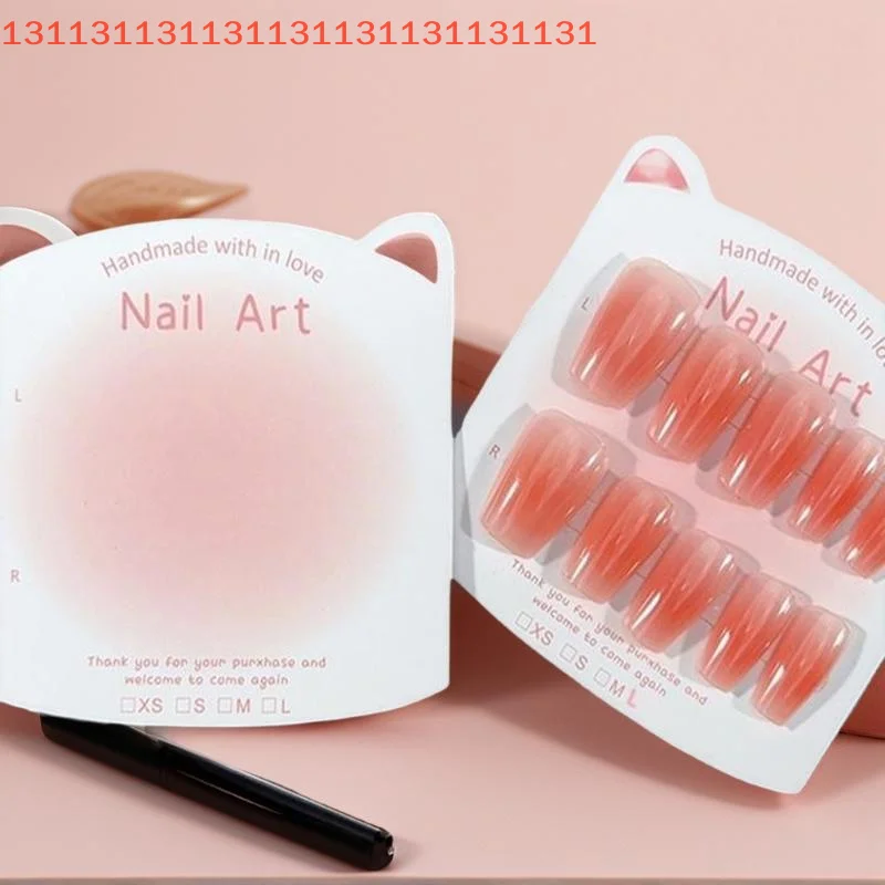 Square Nail Art Display Photo Props Card False Nail Tips Manicure Tools Press On Nail Bottom Cardboard Cards Packaging Bag