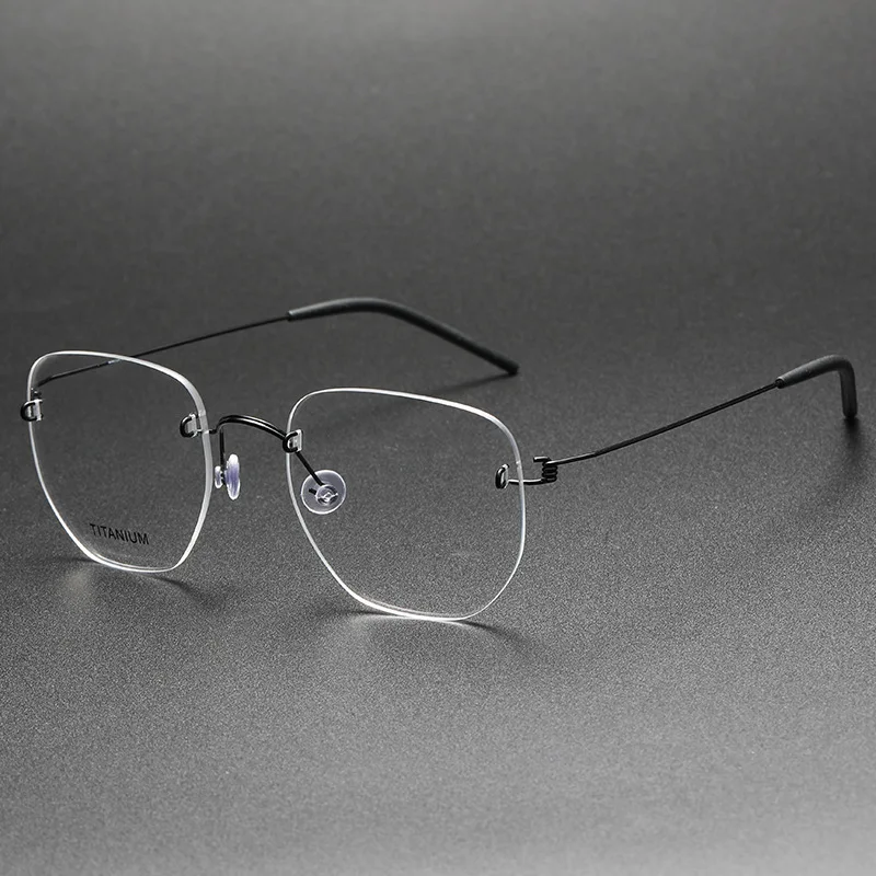 

Ultra-light Pure Titanium New Rimless Glasses Frame Men Women Optical Frames Customize Prescription Eyeglasses for Men