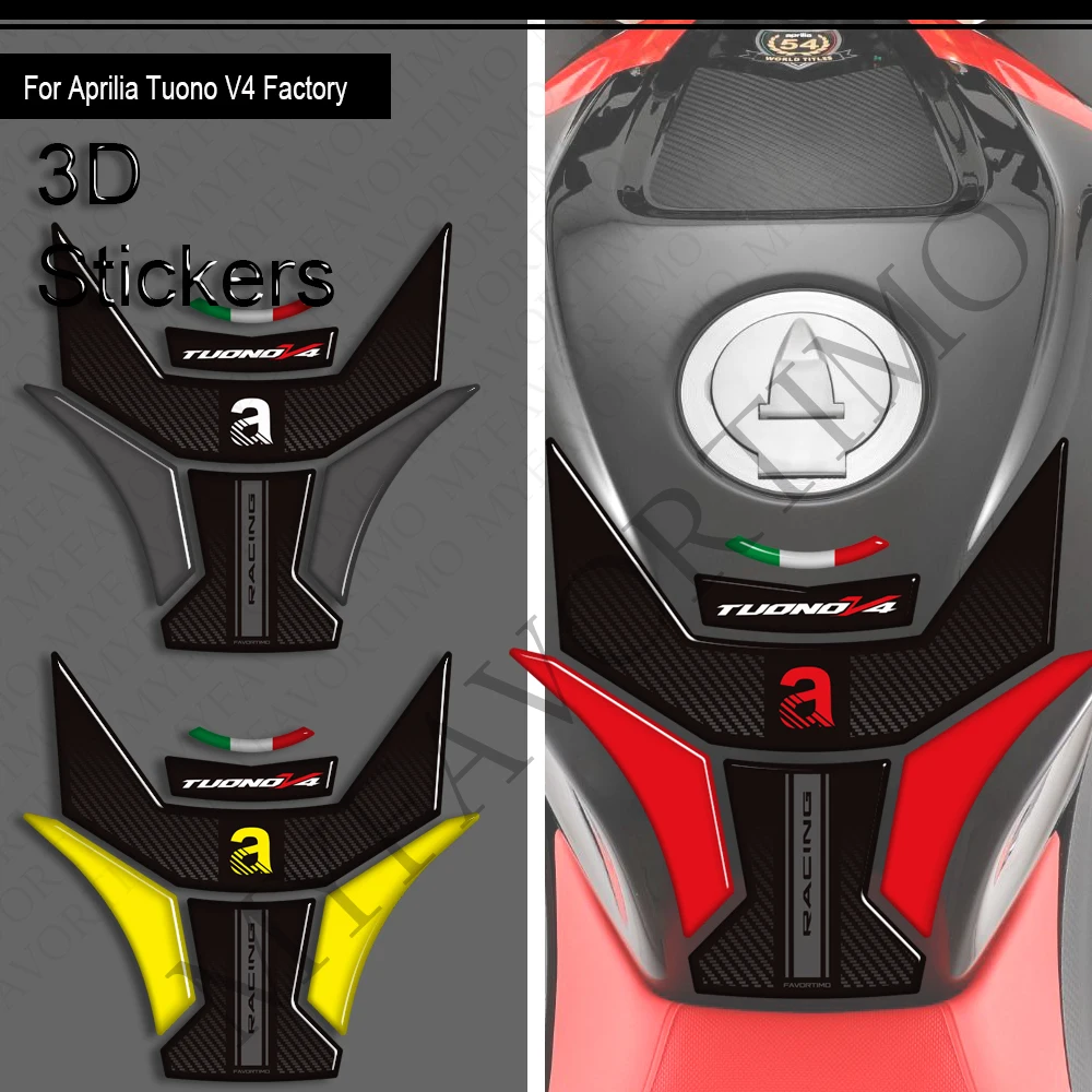 

Motorcycle For Aprilia Tuono v4 Factory 1100 Tank Pad Cap TankPad Grips Gas Fuel Kit Knee Stickers Decals Protector 2021 - 2026