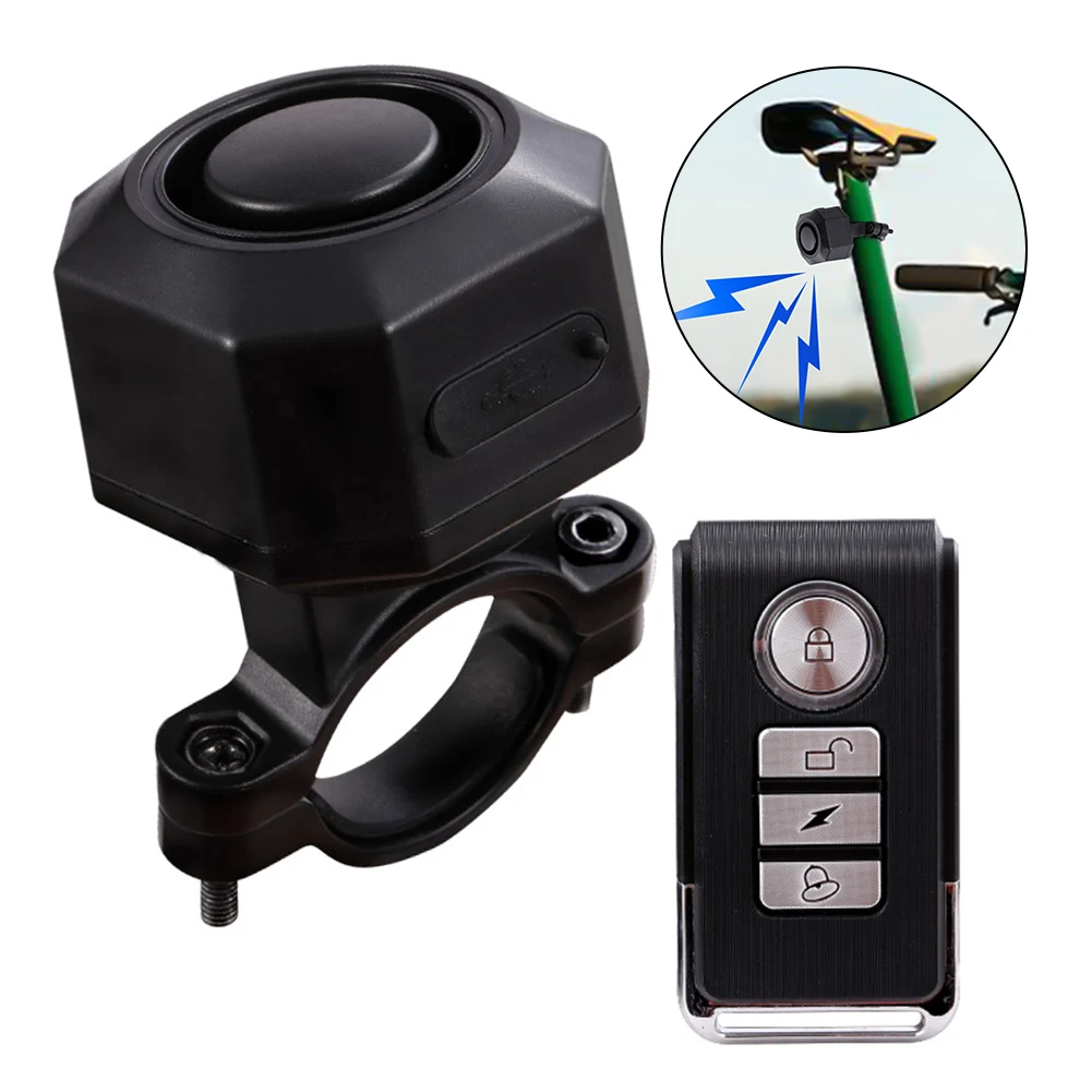 Wireless Bike Vibration Alarm USB Charging Remote Control Burglar Motorcycle Bike Security Detector System Bicycle Alarm