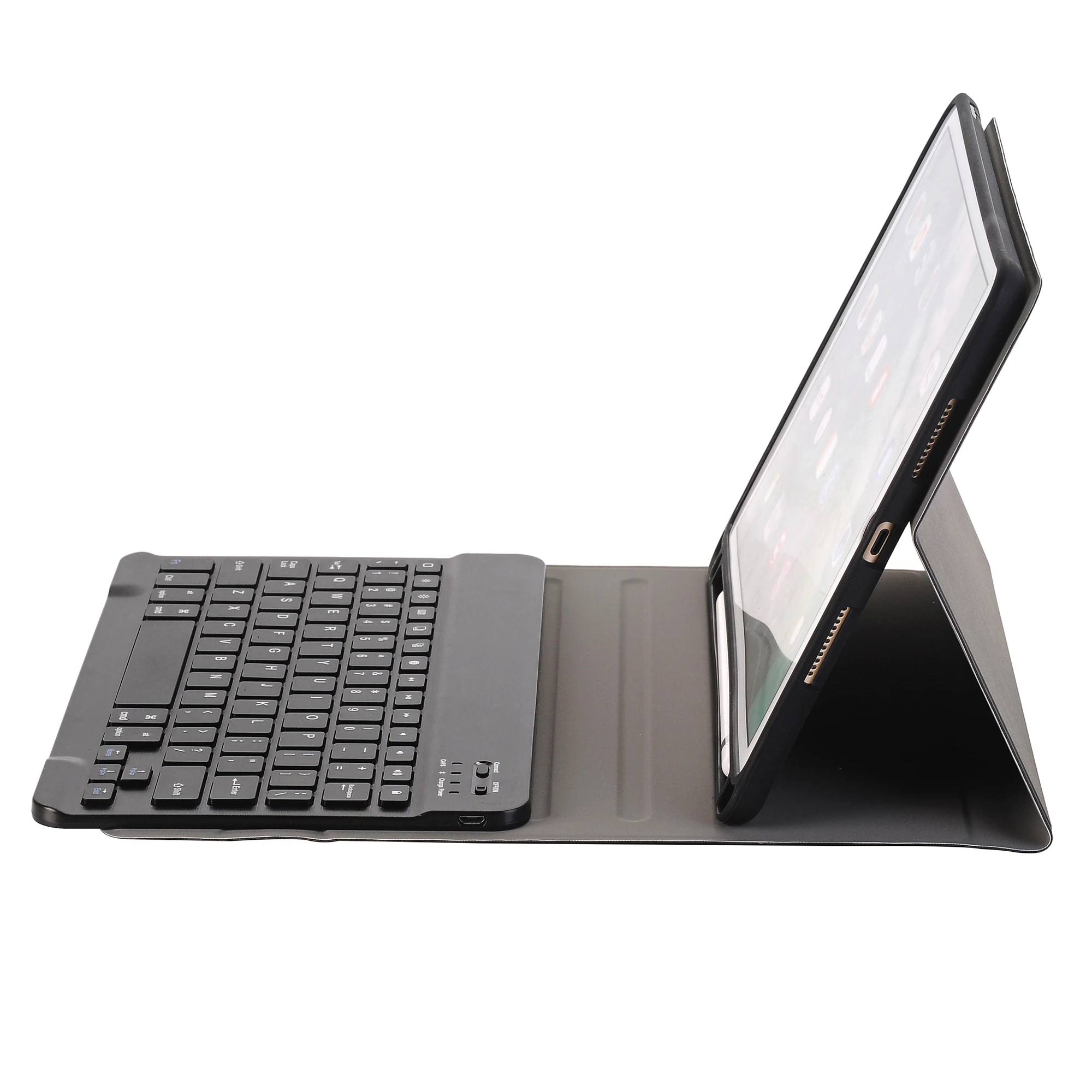 2 in 1 Bluetooth Keyboard + Stand Leather Tablet Casing with Pen Slot for iPad 10.2 (2021)/(2020)/Air 10.5 inch/Pro 10.5-inch