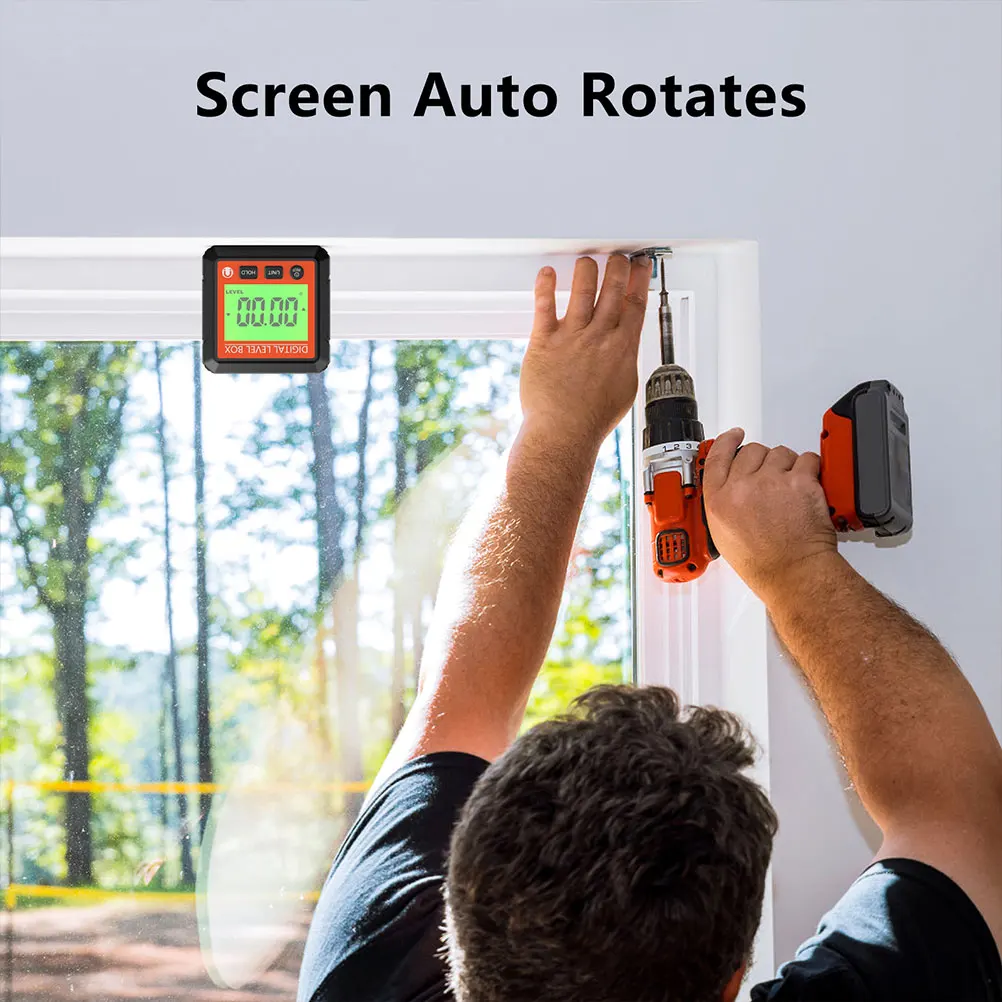 

Mini Digital Protractor Angle Level Box Tool Portable Accurate Woodworking Tire Assembly Machine Tool Positioning Backlit