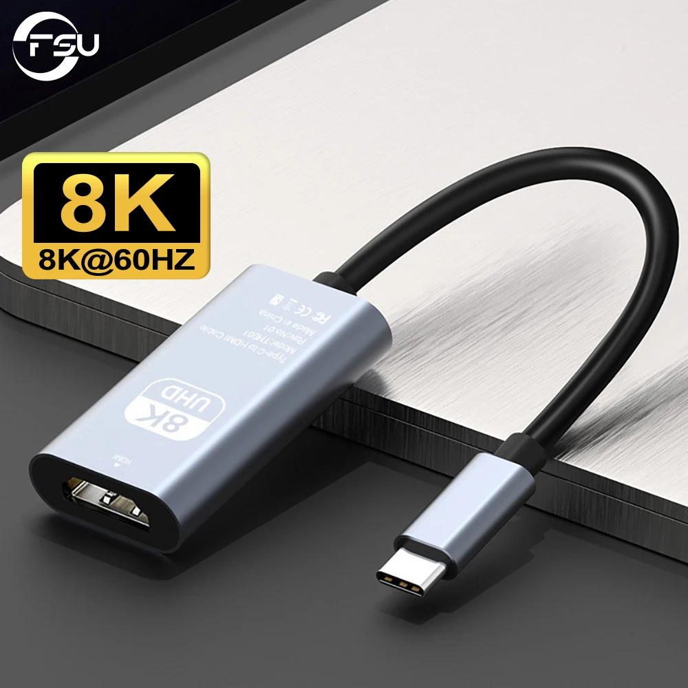 FSU Type C USB C to HDMI-Compatible female Adapter 8K,4K Compatible for iPhone 16/15 Pro/Max MacBook Pro/Air iPad iMac and More