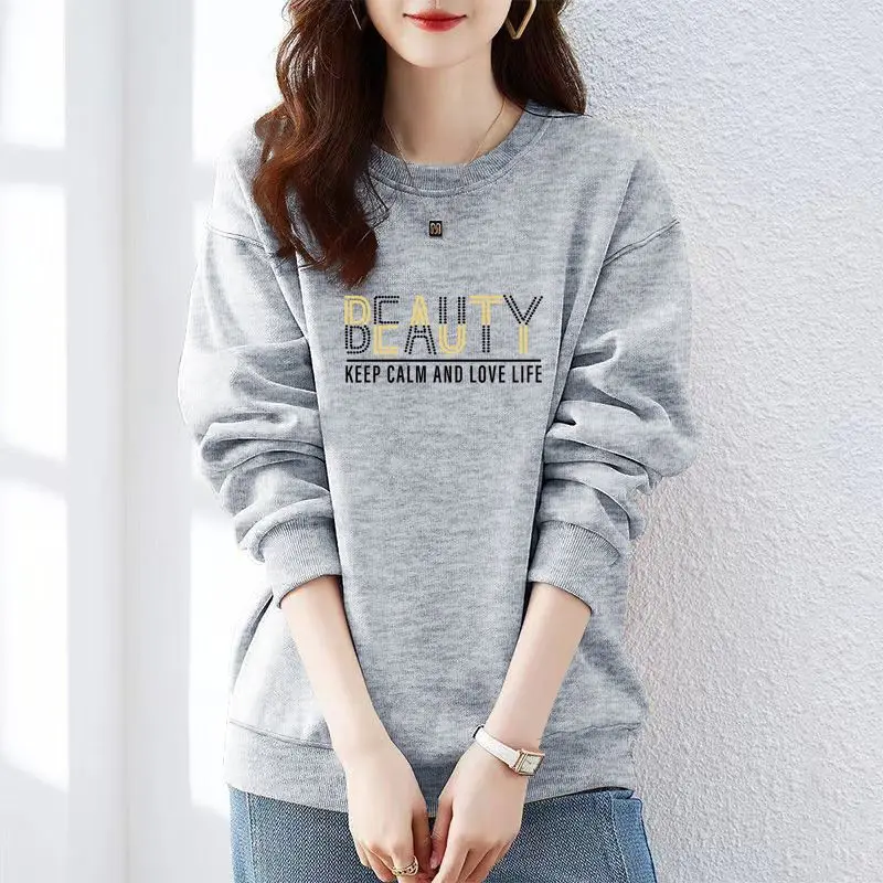 Sweat-shirt pour femmes, nouvelle Section fine, haute qualité, ample, mode, Style coréen, haut décontracté, automne 2025