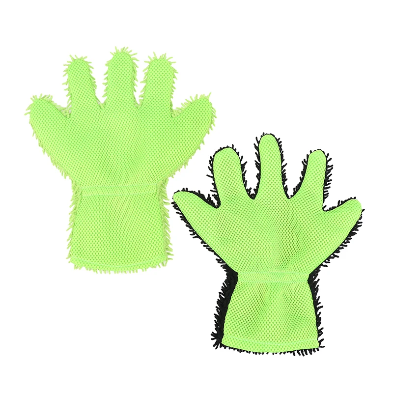 5-Finger Soft Car Washing Gloves Cleaning Brush For Car And Motorbike Washing Drying Towels Car Maintenance