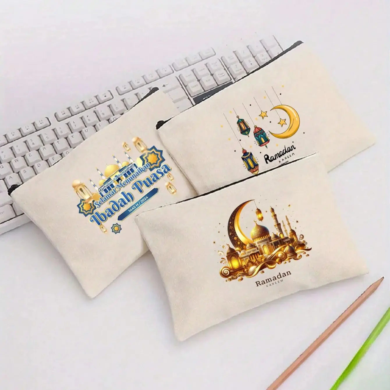 

Ramadan Printed Mini Canvas Handbag Cosmetic Lipstick Storage Bag Zero Wallet