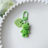 Cute Cartoon Frog Phone Lanyard Flocking Frog Phone Chain Keychain Lovely Animal Key Pendant Backpack Ornament Couple Gifts