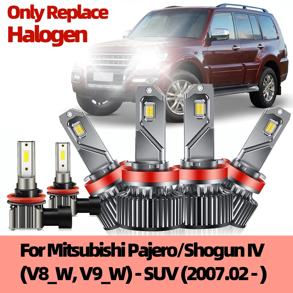 

For Mitsubishi Pajero/Shogun IV 2007 2008 2009 2010-2023 Replace Halogen Headlamp Two-sides LED Headlights High Low Beam 30000LM