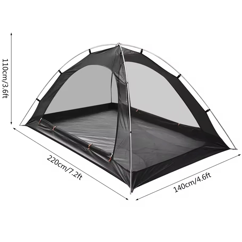 Mosquito Net Tent Camping Outdoor Picnic Self-Supporting Ultra Light Aluminum Rod Black Mosquito Proof Tent Climbing And Fishing