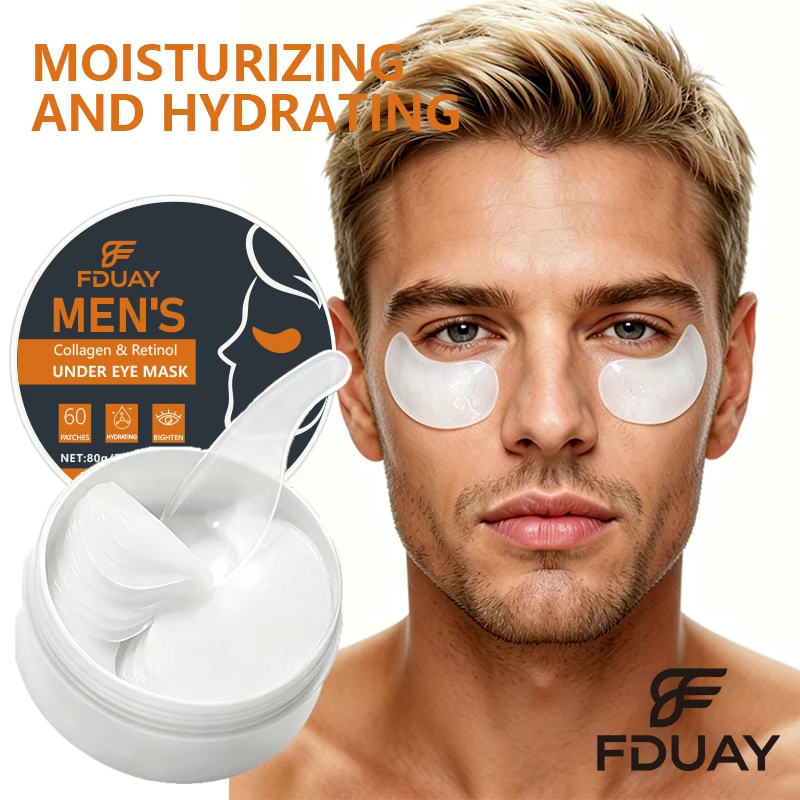 FDUAY Men Firming Under Eye Mask 30 Pairs Retinol and Collagen nourish skin, relieve puffiness and reduce eye area dullness