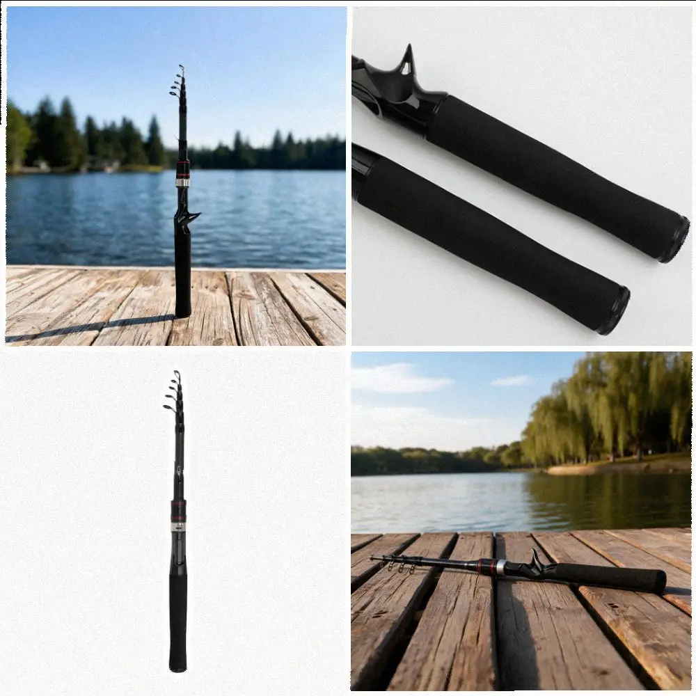 Carbon Telescopic Rod 1.8m 2.1m for Saltwater Freshwater Lure Fishing Portable Travel Fishing Rod with Lightweight Build