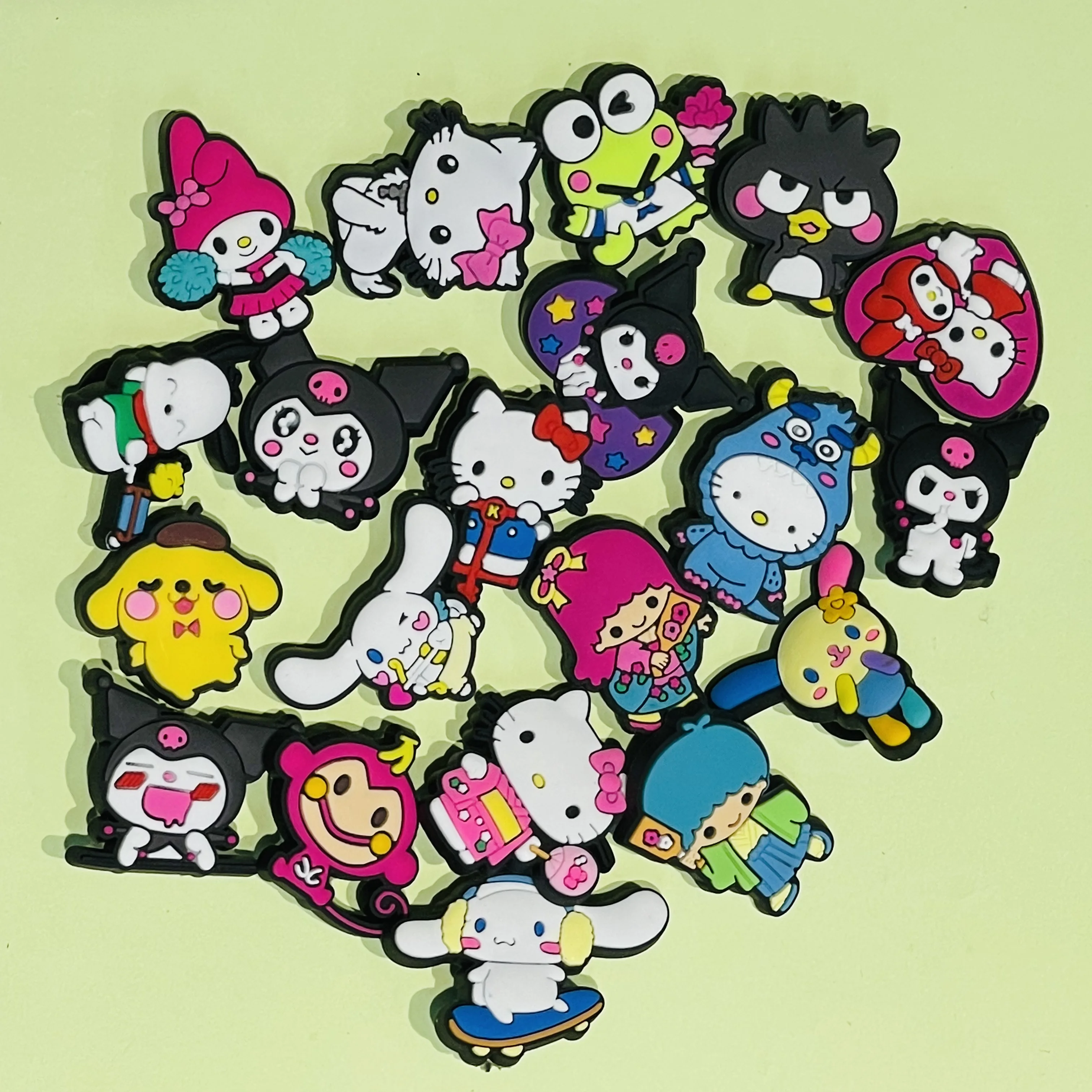 

1-20PCS Cartoon Miniso Sanrio Kuromi ‌Hello Kitty PVC Shoe Charms Accessories Children Sandals Shoe Buckle Decorations Backpack