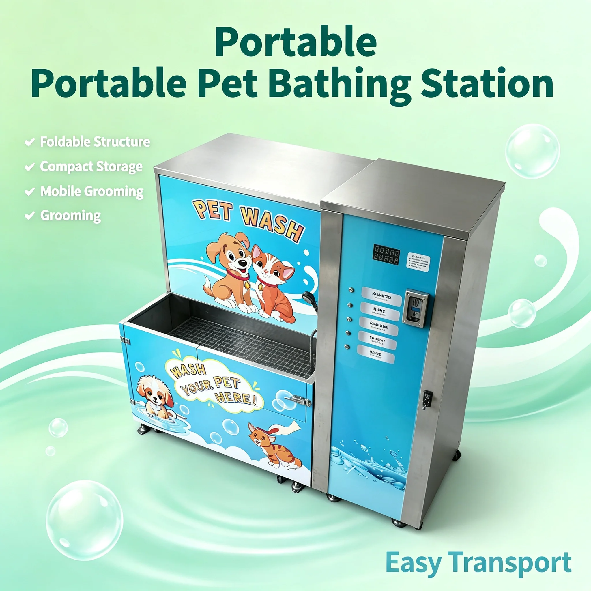 Pet Washing Machine, Foldable Portable Pet Bathing Equipment, Custom‑Built for Pet Salon Self‑Service Business Use Custom