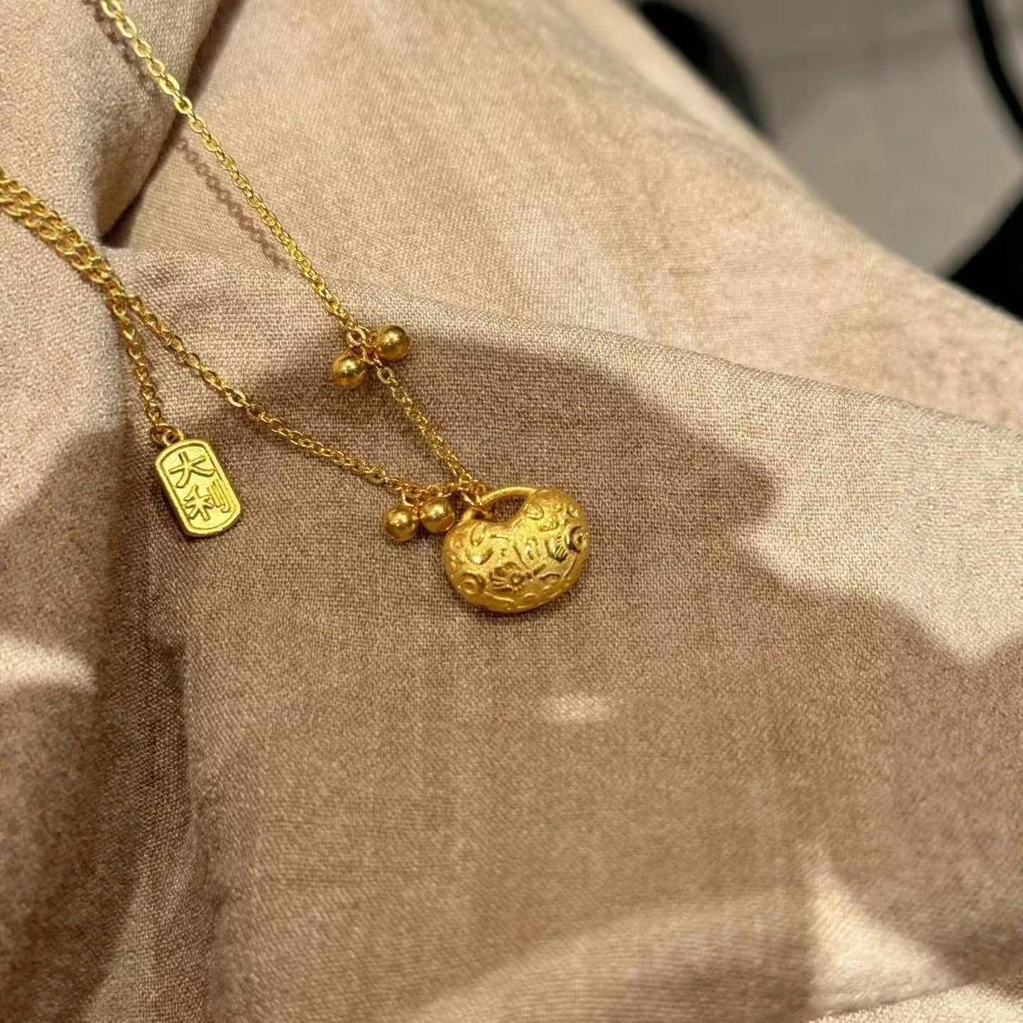 9999 gold Women's Luxury Casual Multi-Purpose Good Luck and Prosperity Charm Necklace - Women's Hair Extension