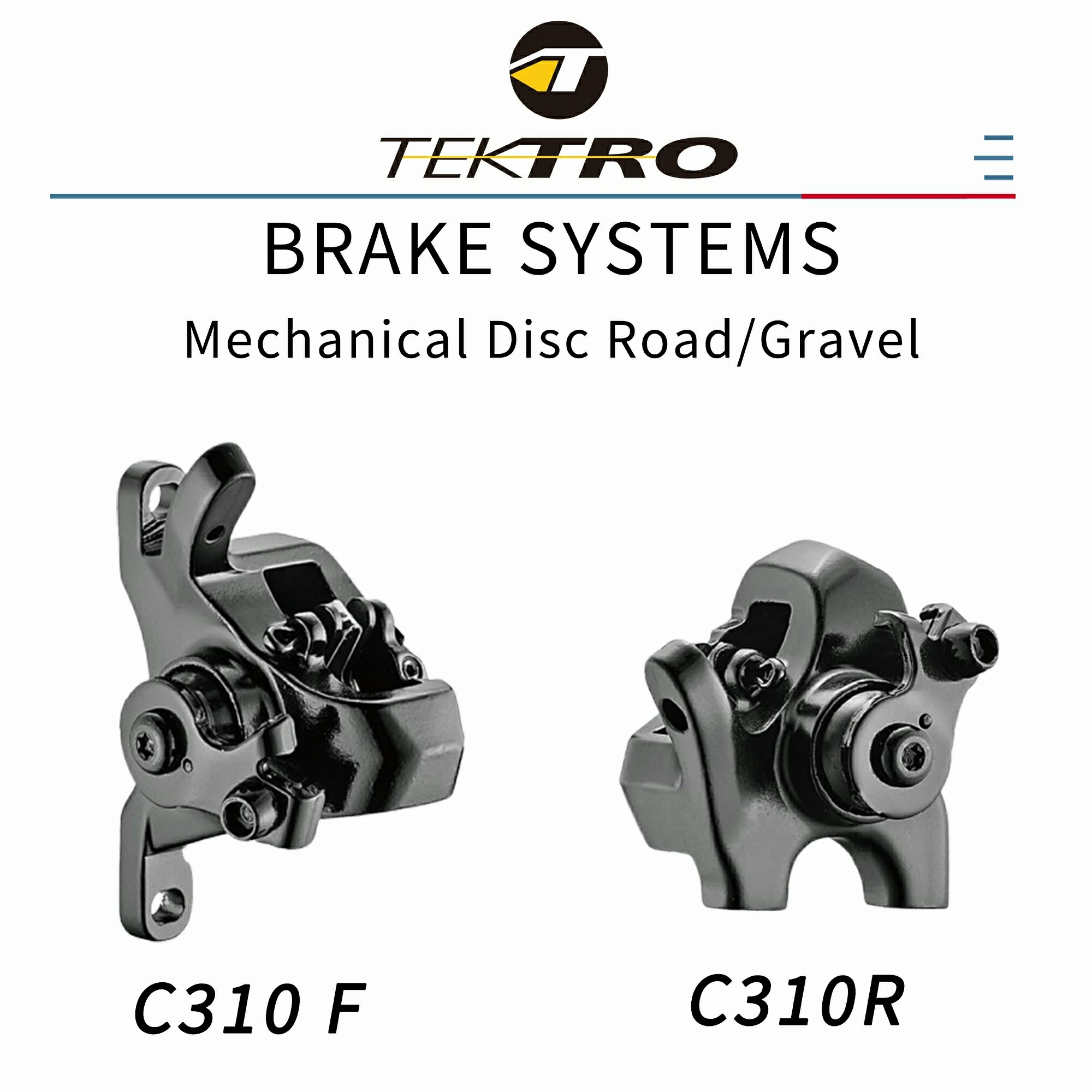 TEKTRO Brake MD-C310F MD-C310R Mechanical Disc Road Gravel Bike Brake Cable Actuated Mechanical Disc Brake Flat Mount Ø160mm