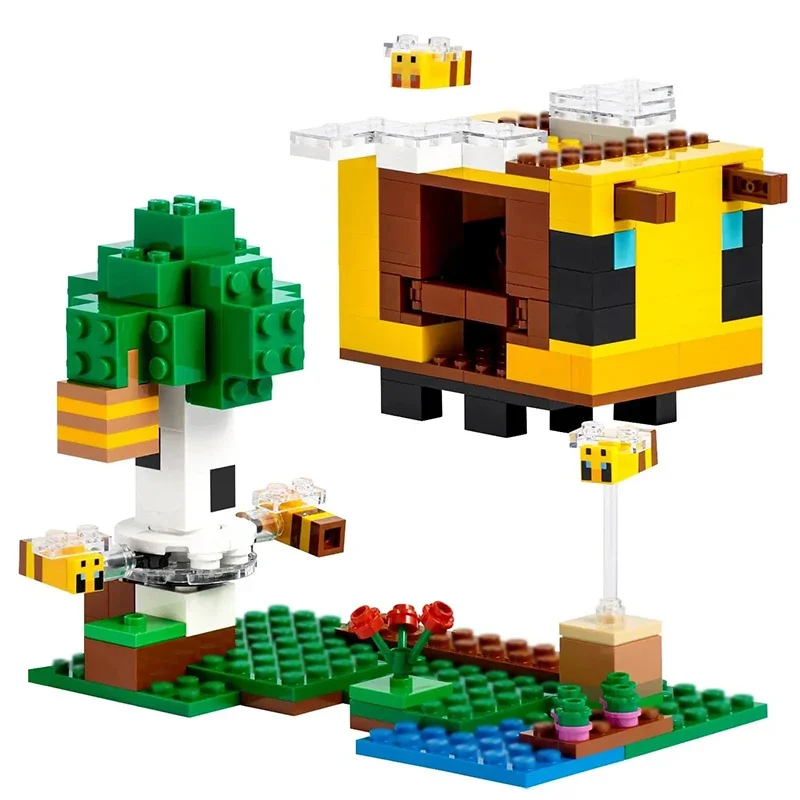 254 قطعة اللبنات الإبداعية كوخ النحل لتقوم بها بنفسك العالم مع أرقام تجميع الطوب لعبة هدية للأطفال الأطفال