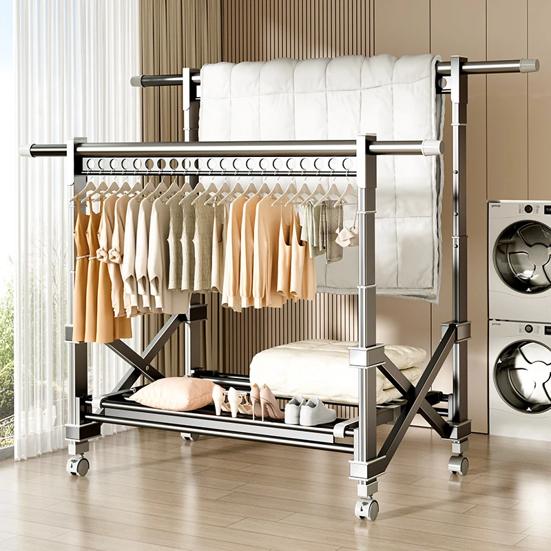 

Сушилка напольная складная бытовая внутренняя подъемная телескопическая вешалка для одежды балкон уличное сушильное одеяло