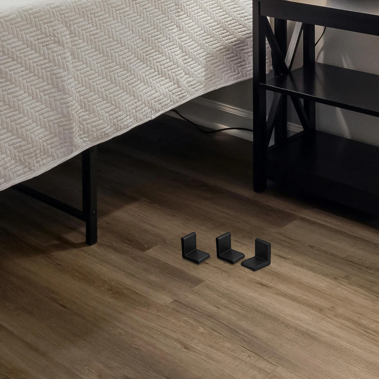 

20Pcs PVC L Shaped Angle Iron Protective Caps Black Furniture Shelf Rack Bed Frame Floor Pads Covers End Covers Floor Protector