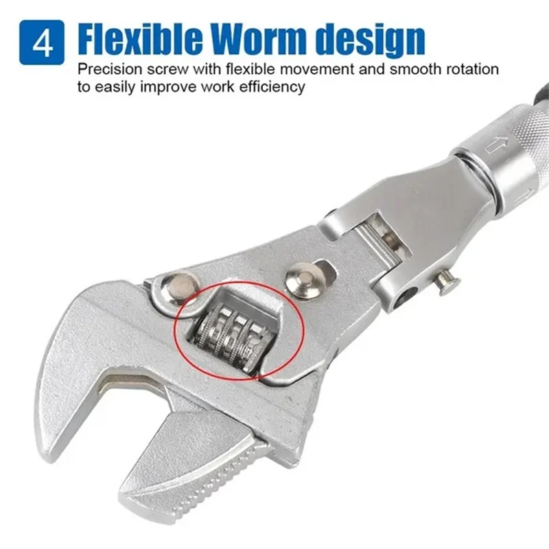 Imagem -05 - Multifunções em Torque Wrench 10 Chave Catraca Ajustável Chave Dobrável de 180 Graus Ferramenta Manual de Manutenção Doméstica