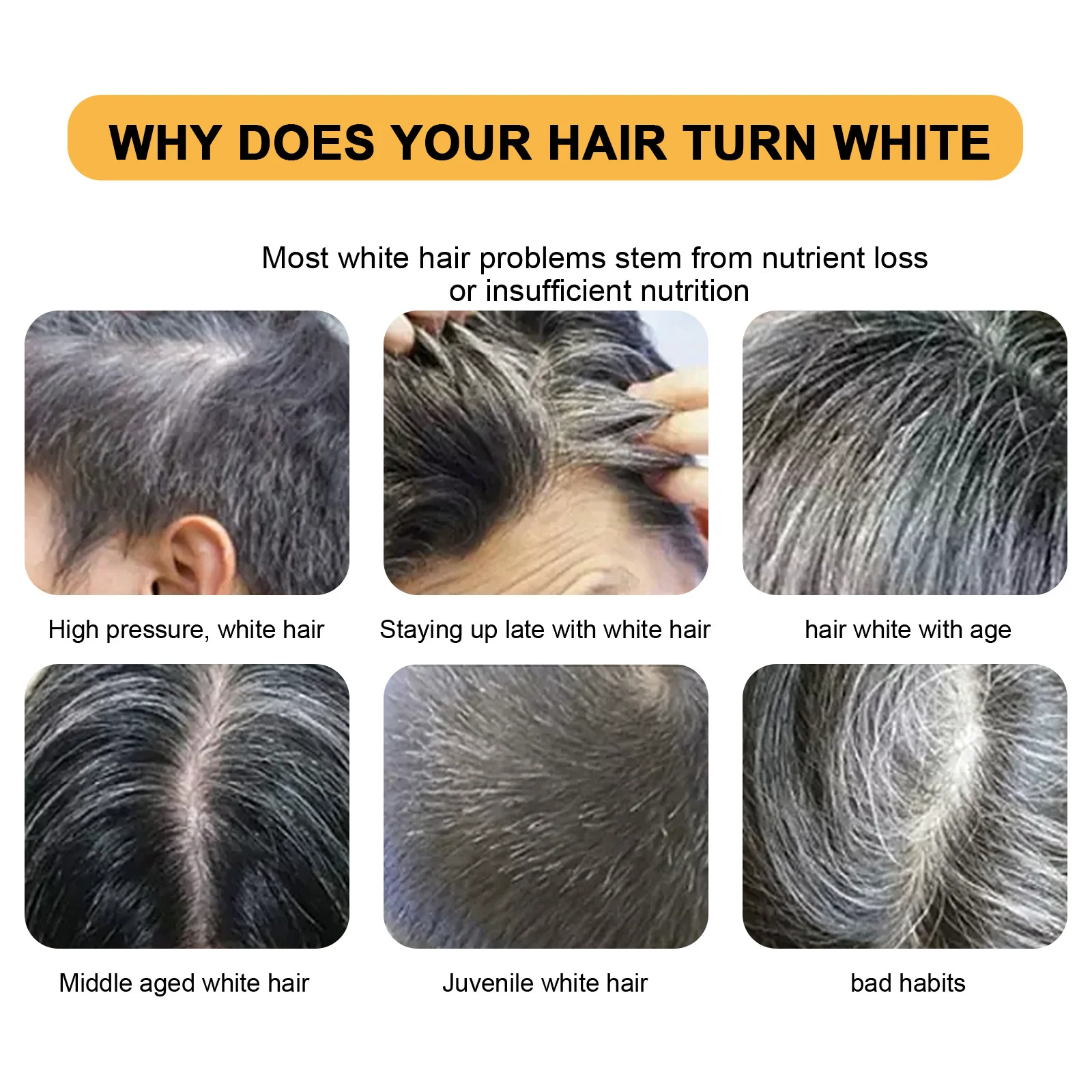 Hair Darkening สบู่บาร์ผมอินทรีย์ Dy Nutritious Anti-White Hair สบู่สําหรับผู้หญิงสีขาวผมสีเทา THJ99