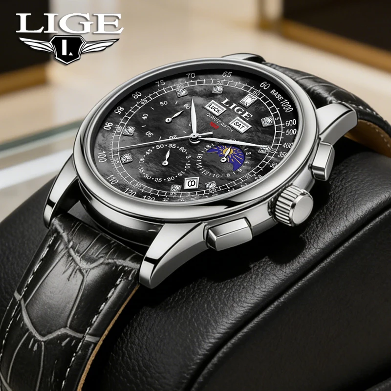 

Reloj Hombre 2026 LIGE Luxury Watches Men Fashion Business Quartz Wristwatches Waterproof Multifunctional Date Mens Watch Gifts