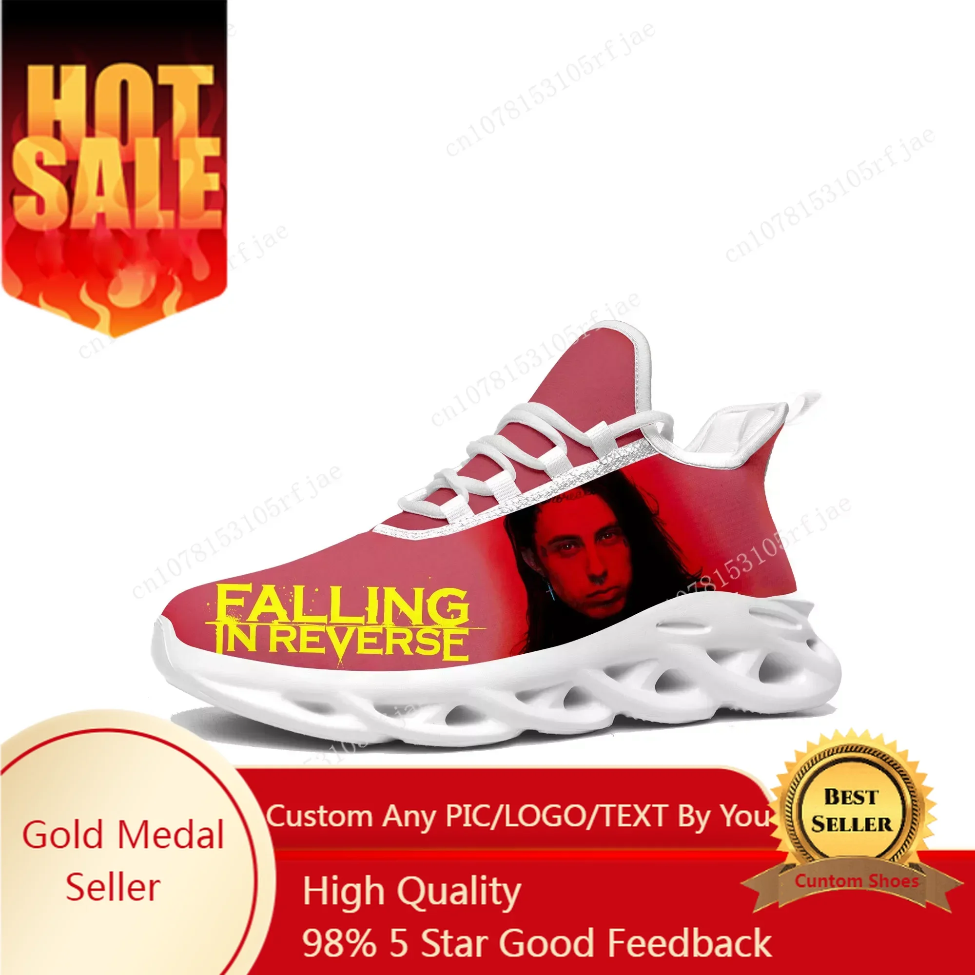 

Falling In Reverse Flats Sneakers Mens Womens Punk Rock Band Sports Running Shoe Sneaker Lace Up Mesh Footwear Tailor-made Shoe