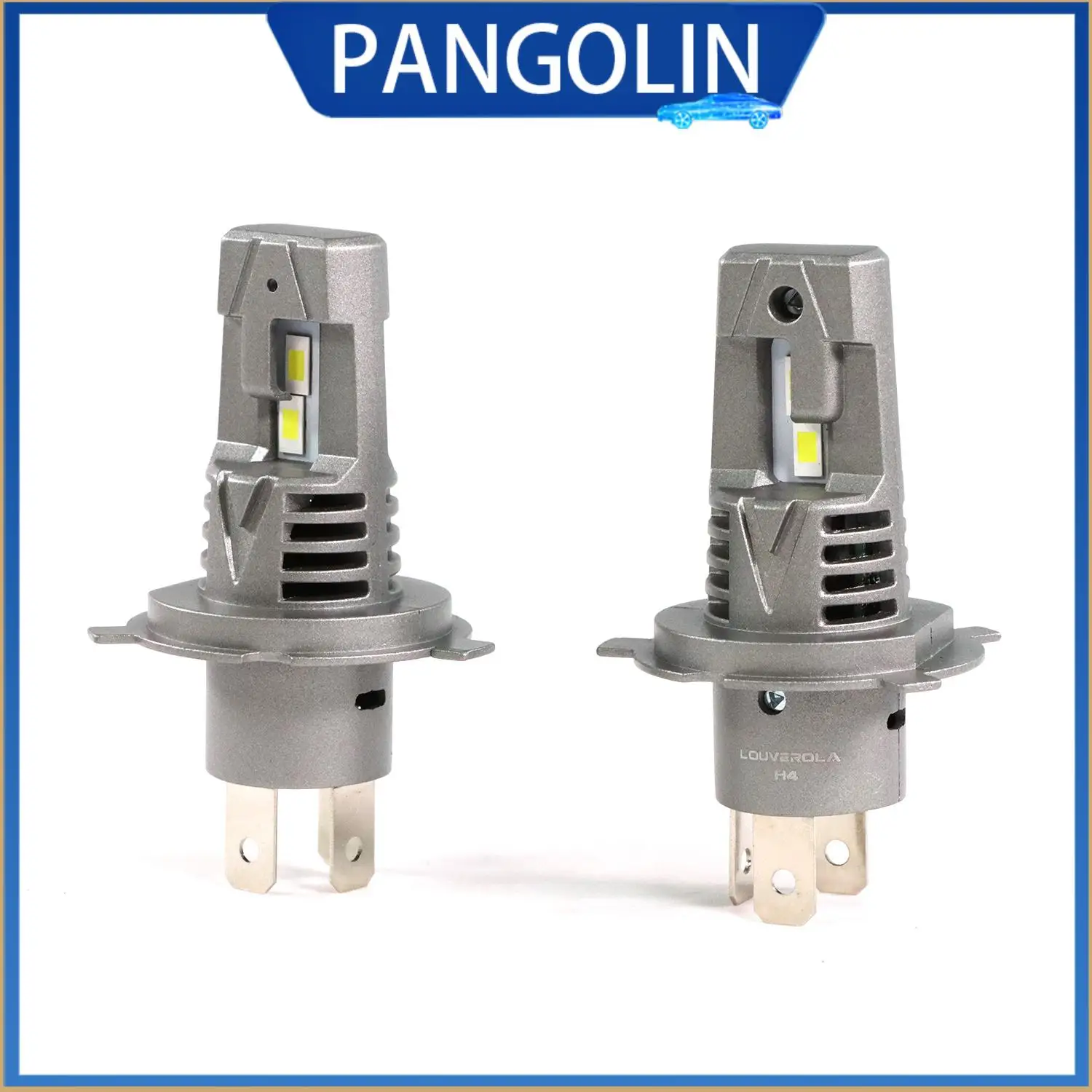 

PANGOLIN 2 шт. H4 светодиодные лампы для фар 80 Вт 360 ° Мотоциклетный фонарь с регулируемым лучом, 4 шт., светодиодные чипы 12 В-24 В, универсальная замена