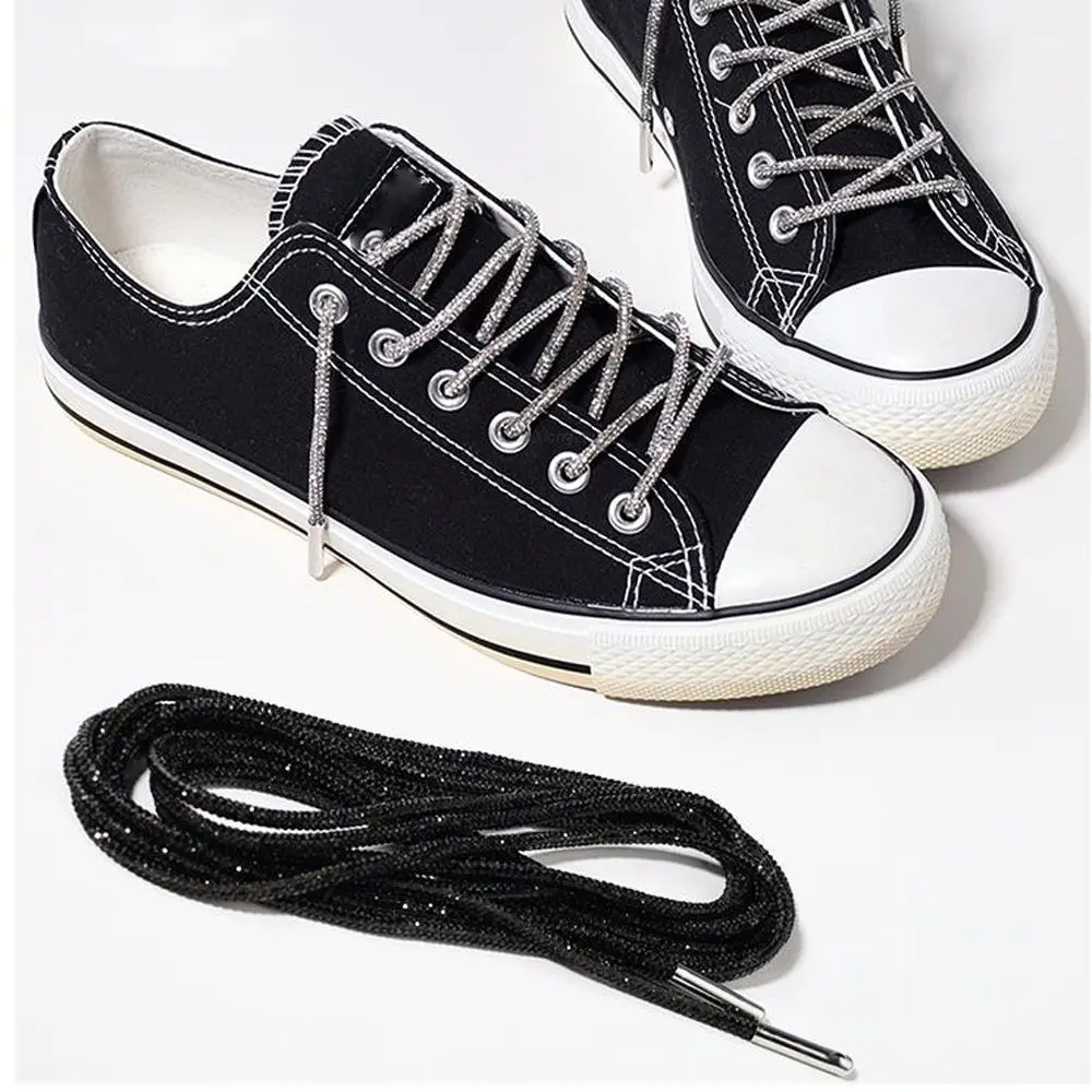 1PC Luxury Cross Braiding Strap Accessories Shoe Laces Bright Strings Rhinestone ShoeLaces Sneakers Laces