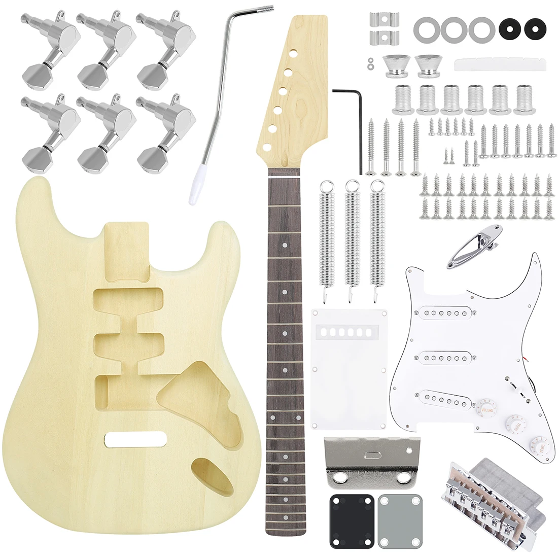 

ST Electric Guitar Diy Assembled Kit Set Electric Guitar Hand-assembled Parts Accessory Set For Beginners Playing