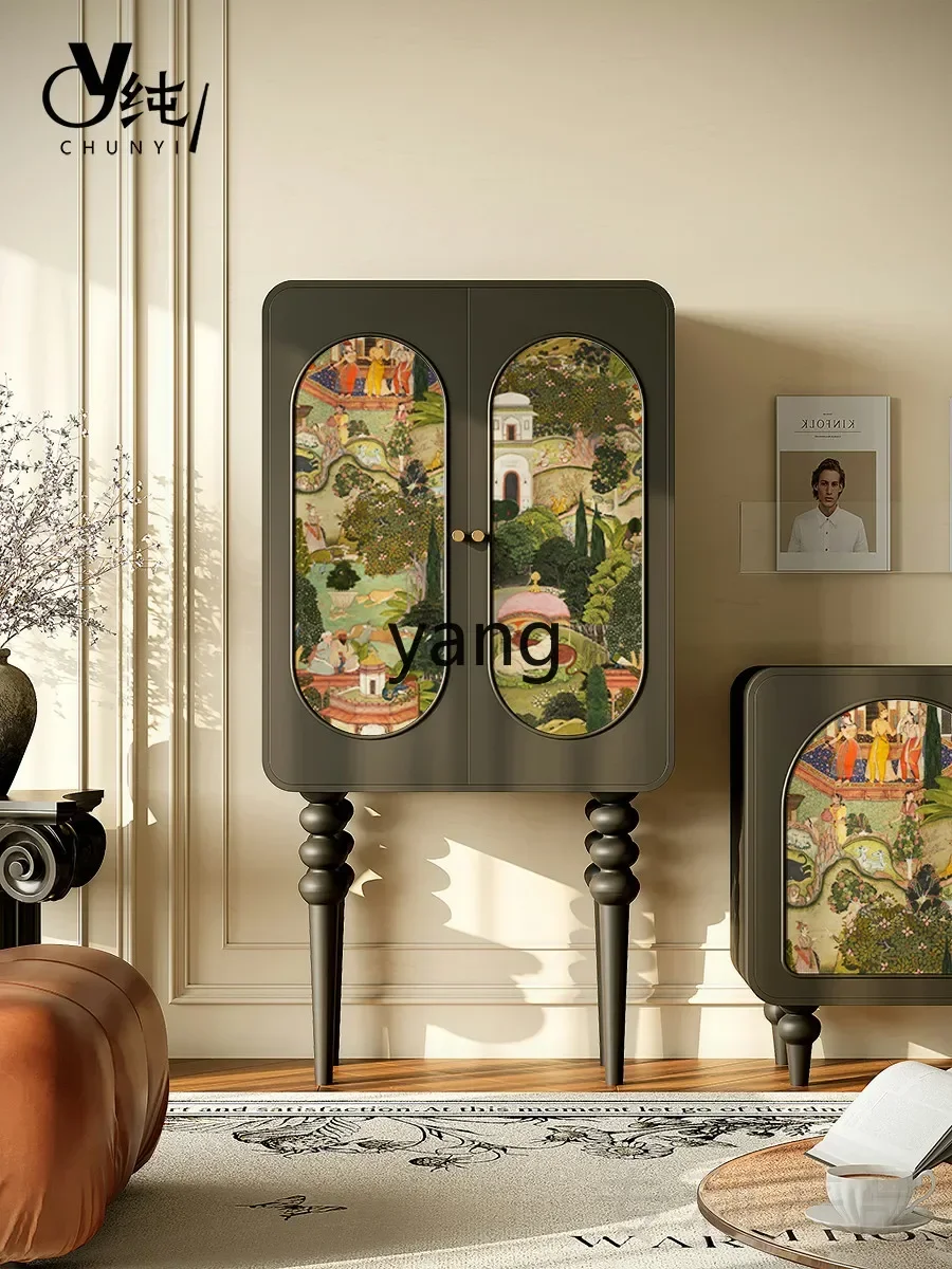 XYY retro style locker living room bedroom high foot against the wall locker cabinet solid wood design