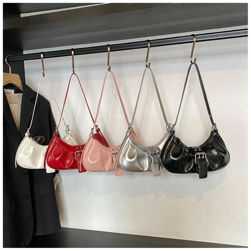 

A3PE Women's Shoulder Bag Handbag PU Leather Armpit Bags Underarm Purse with Buckles
