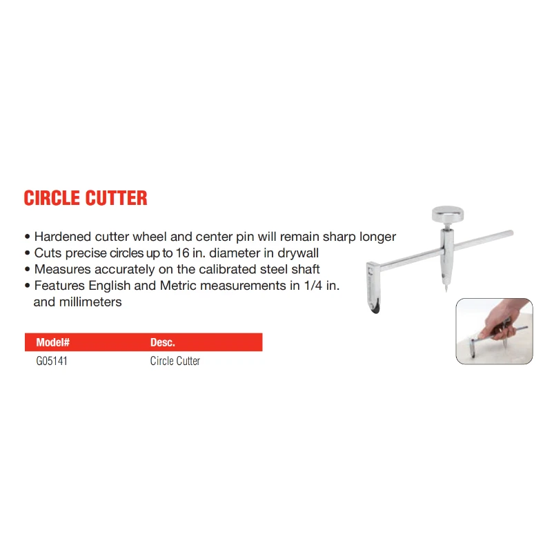 GOLDBLATT G05141 New Gypsum Board Ruling Circle Cutter