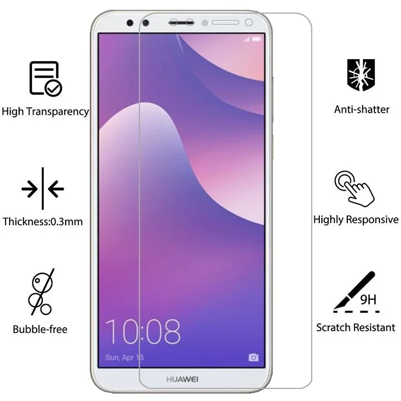 protective tempered glass for huawei y5 lite y6 y7 prime pro y9 2018 screen protector on huawe y 5 6 7 9 5y 6y 7y 9y y5lite film