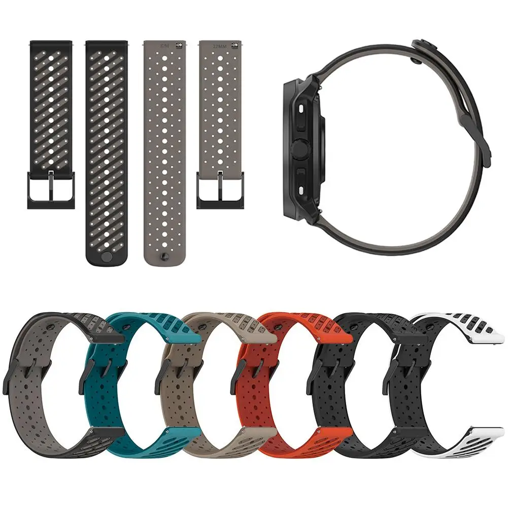 Correa de silicona de 22mm para Suunto RACE 2/RACE/Correa de reloj Vertical para Suunto 5/9 Peak Pro pulsera accesorios de repuesto