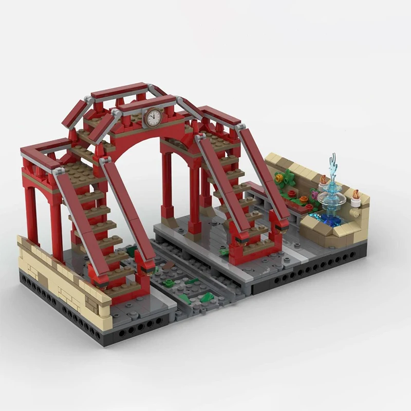 Magical Movie Model MOC Building Bricks Train Station And Overpass Modular Technology Gifts Holiday Assemble Children Toys Suit