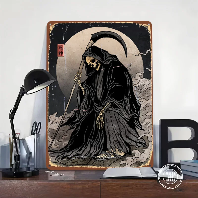 Dead Tired Skeleton Tinplate Poster Customized Wall Art Vintage Metal Signs Retro Tin Plaque for Gaming Room Decoration Cozy