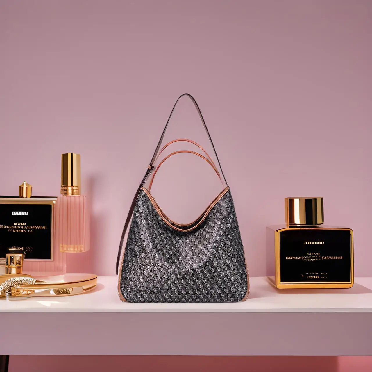 

2025 Fashion Women's Shoulder Bag Large Capacity Hobo Handbag Lucky Old Flower Design Versatile Crossbody Bag for Commuting